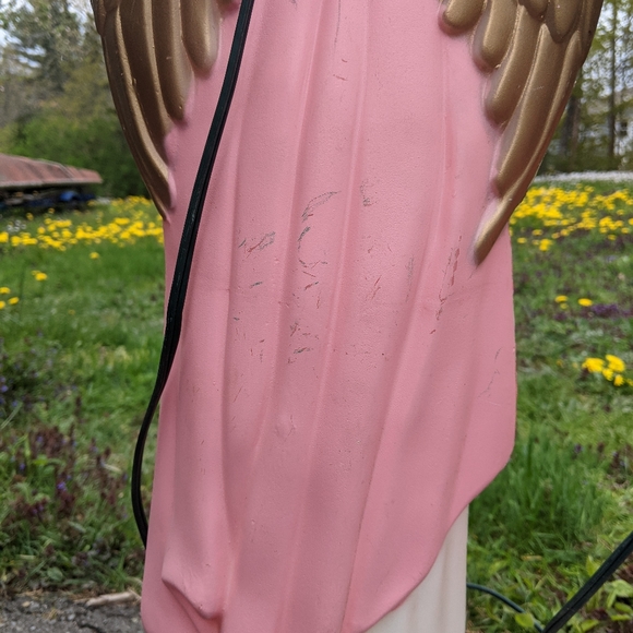 Vintage TPI Blow Mold Angels Choir With Horn/Trumpet pink dress WORKING Lights - Picture 15 of 15